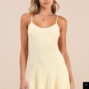Lulu's Soft Yellow Mini Dress